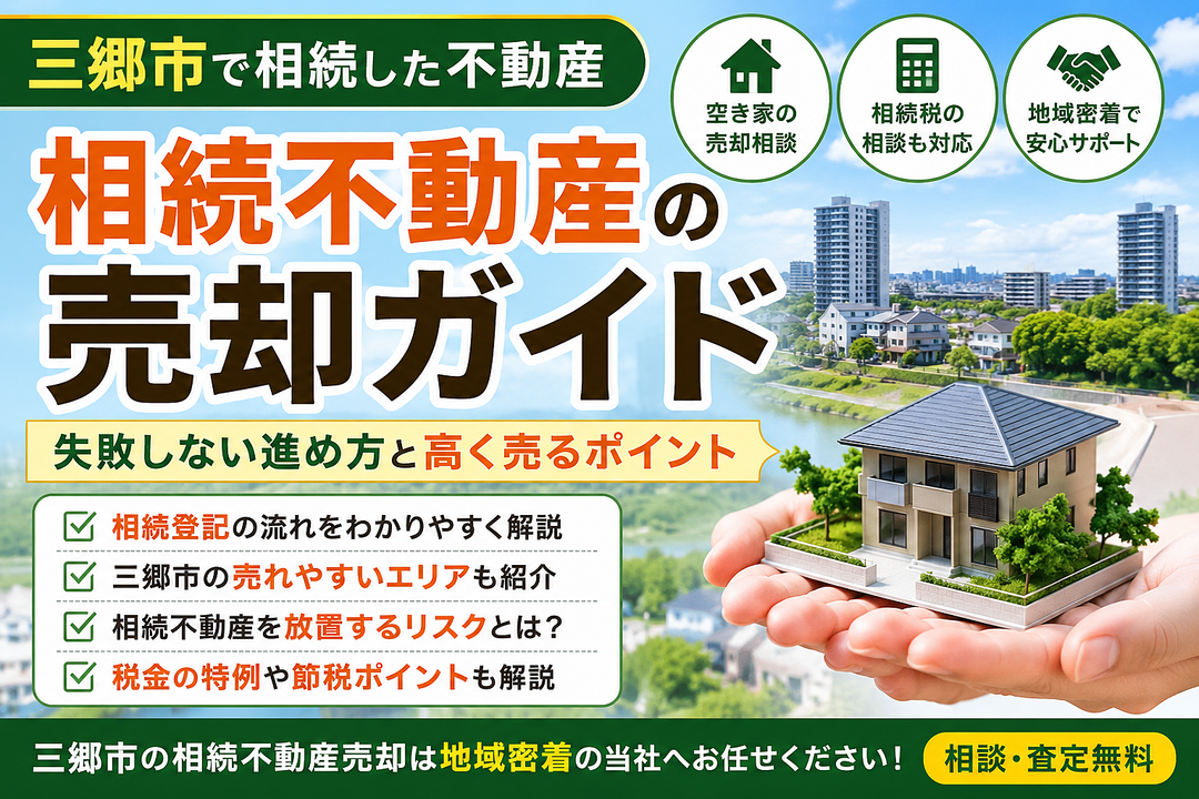 三郷市で相続した不動産の売却をお考えの方へ｜失敗しない進め方と高く売るポイント！