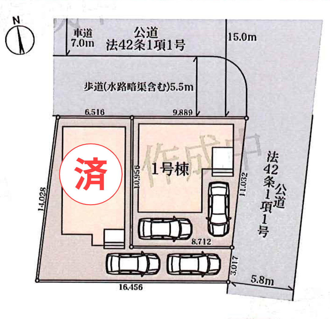 区画図 三郷市早稲田5丁目新築戸建