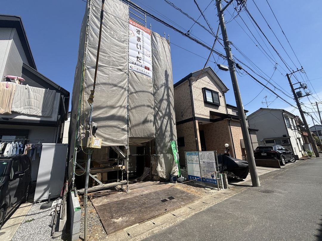 外観(令和8年4月19日撮影) 三郷市戸ケ崎新築戸建3階建