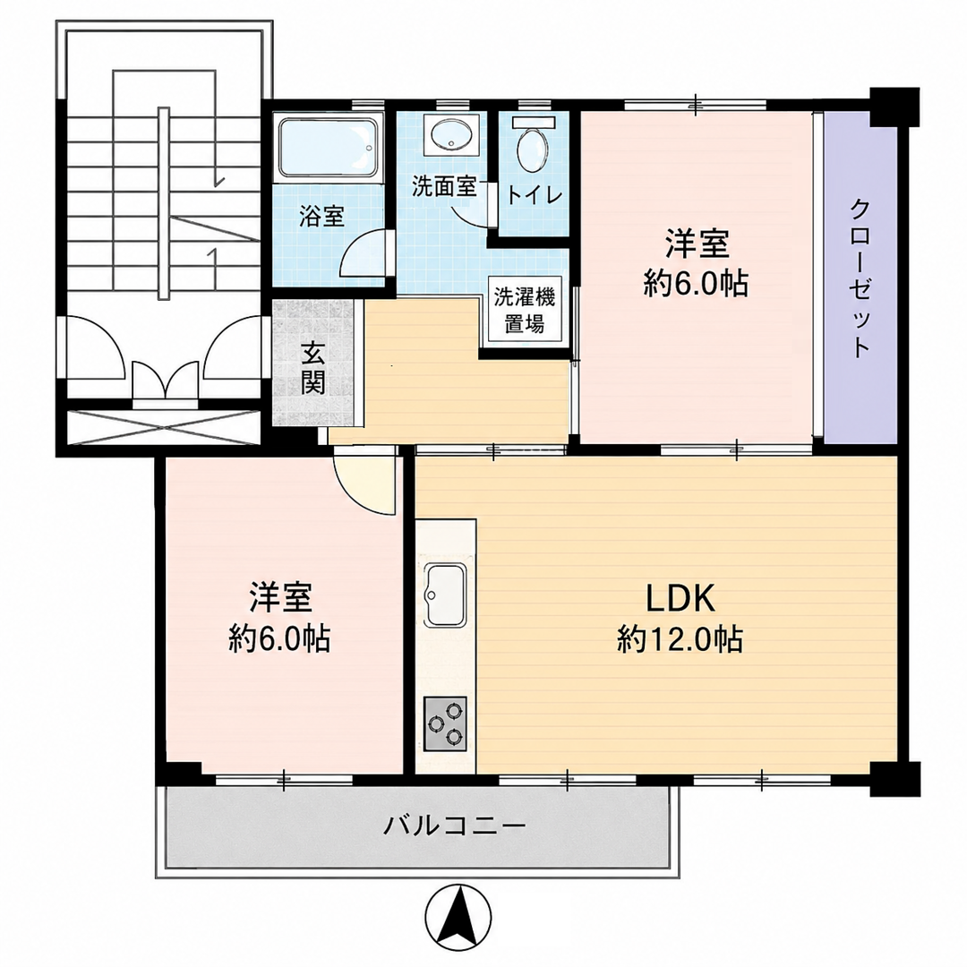 2LDK 間取り図