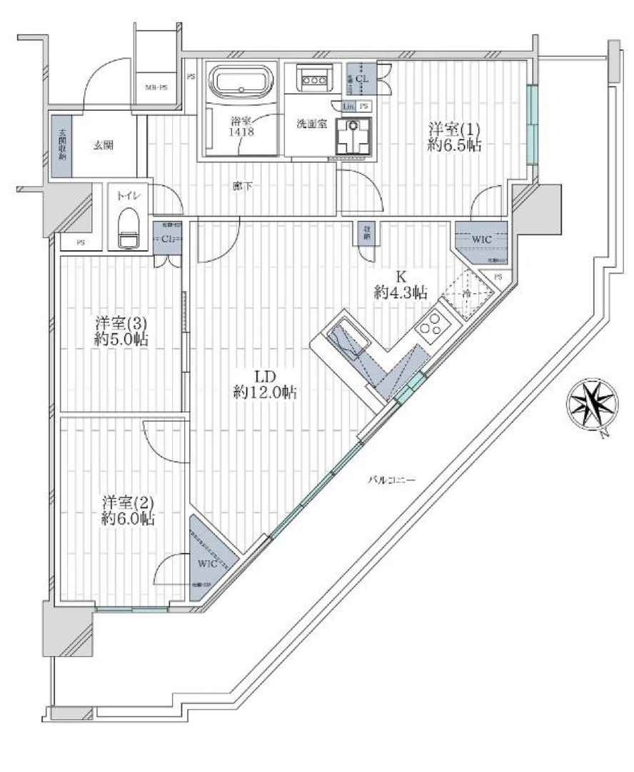 3LDK 間取り図