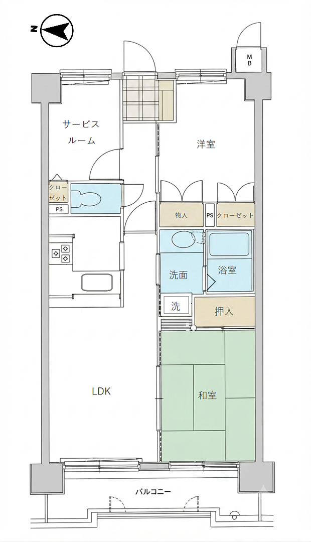 2SLDK 間取り図